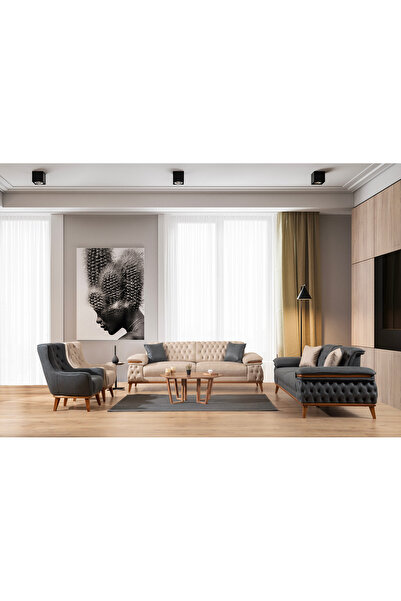 inegölmobilyası Damla Koltuk Takımı %100 Gürgen 3+3+1+1