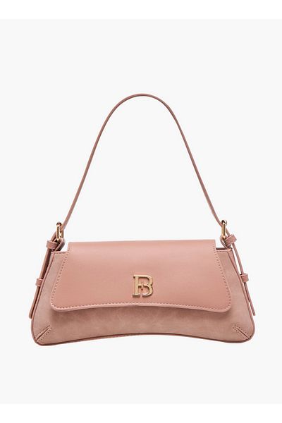 Flora Bella by Shoexpress Metal Accent Shoulder Bag with Flap Button Closure