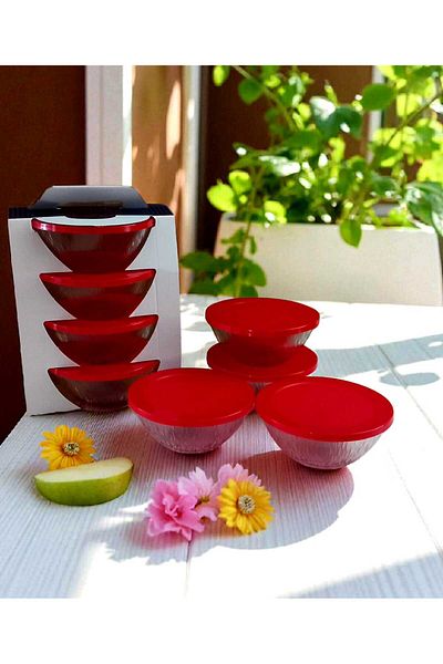 ariana sytle 4-Piece Glass Storage Set with Lid