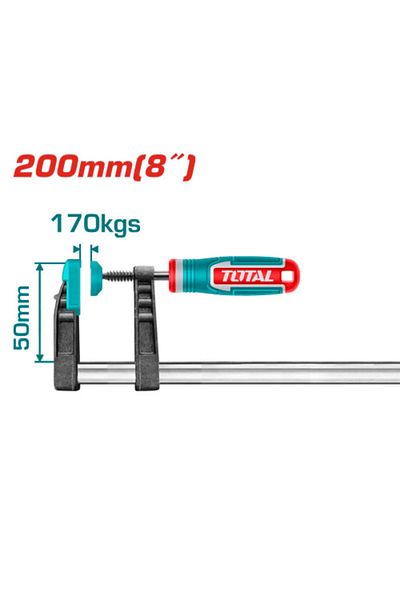 TOTAL Total 200mm Rubber Hand Carpenter Clamp THT1320502