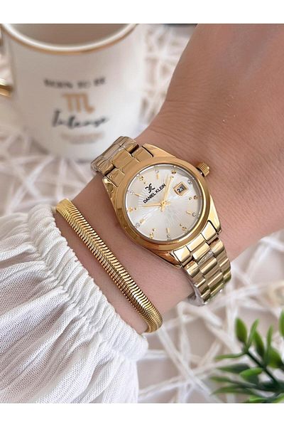 Daniel Klein Steel Cord 3 Atm Water Resistant Special Design Women Wrist Watch+Bracelet Vs.Blkt.0480