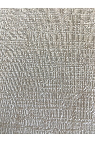 KOÇ YAPI DEKOR Tutkal hediye 16 m2 ithal kabartmalı açık krem hasır desen duvar kağıdı