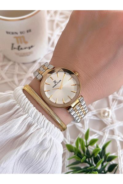Daniel Klein Steel Cord 3 Atm Water Resistant Special Design Women Wrist Watch+Bracelet Vs.Blkt.0484