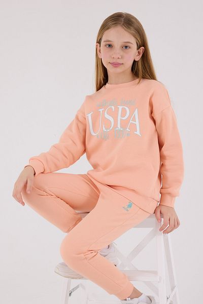 U.S. Polo Assn. Licensed Girls' Top and Bottom 2 Piece Tracksuit Set