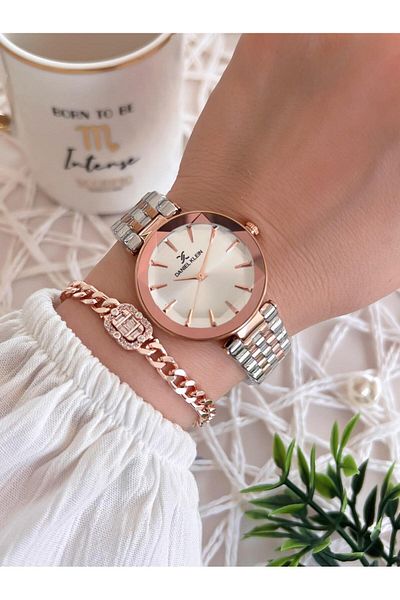 Daniel Klein Steel Cord 3 Atm Water Resistant Special Design Women Wrist Watch+Bracelet Vs.Blkt.0485