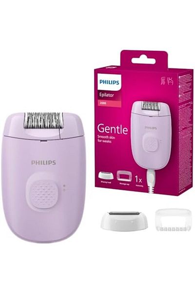 Philips Epilator Series 2000, Corded, with Washable Shaver Head for Women Body and Sensitive Areas,