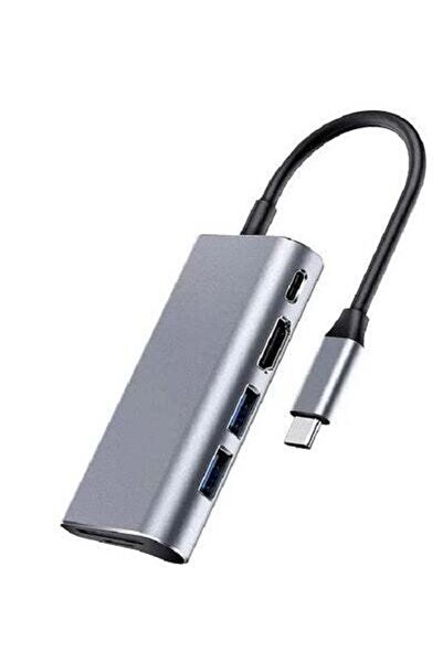 Generic محول ماك بوك برو Type C متعدد المنافذ 6 في 1 بمنفذ USB-C وقارئ