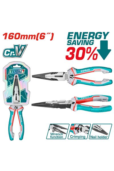 TOTAL Total Tht220606s 6" Long Nose Rubber Hand Pliers
