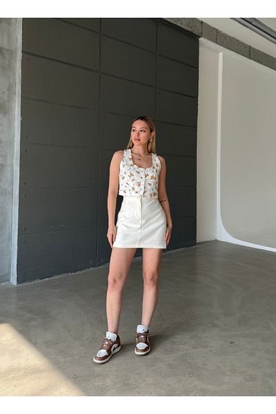 Melike Bakar Boutique Flower Patterned Vest