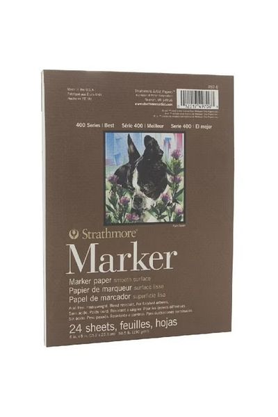 Strathmore Marker 400 Drawing Pad – White – Heavyweight Paper for Markers & Ink
