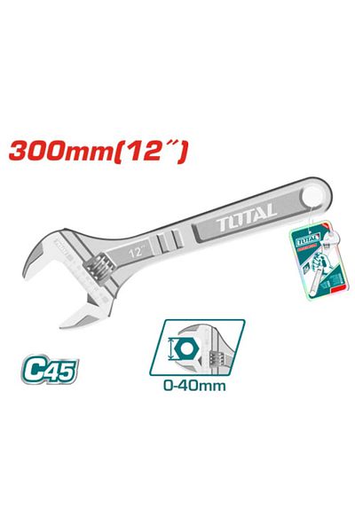 TOTAL Total 12" Chrome Handle Spanner Tht1010123