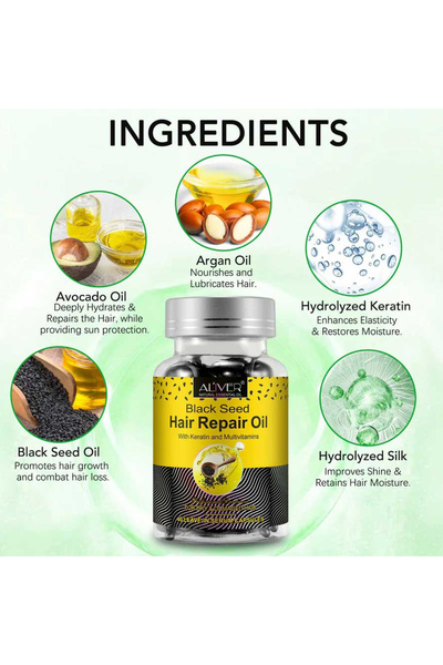 ALİVER Professional Capsules Treatment for Damaged Hair with Negrilica Oil, Keratin, Multivitamins, 40 pcs