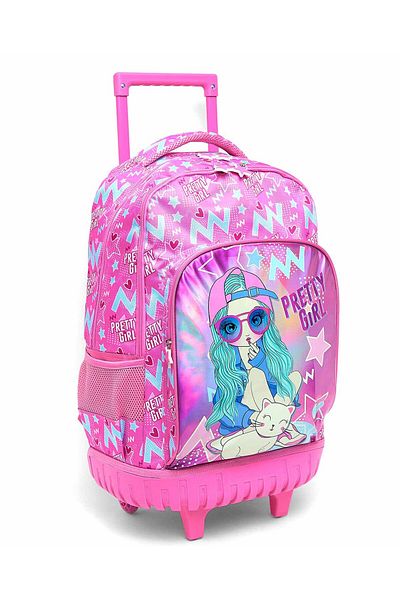 R&B Fuchsia Girls Trolley Bag
