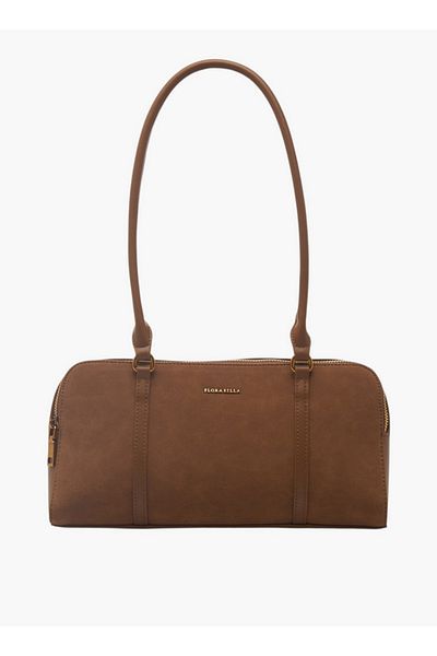 Flora Bella by Shoexpress Textured Shoulder Bag with Zip Closure and Double Handle