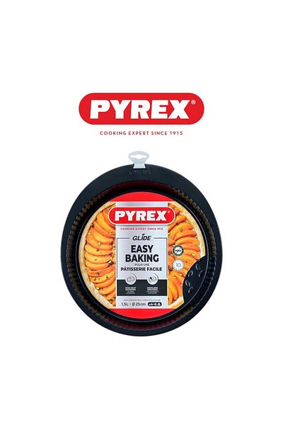 Pyrex Glide Pie Dish 25cm – Non-Stick Durable Bakeware