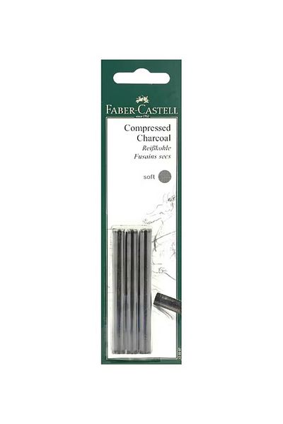 rexa 3-Piece Compressed Soft Charcoal Set – Black Drawing Charcoal Sticks