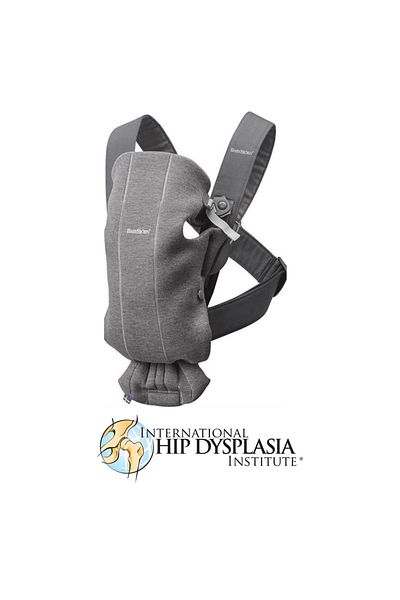 BabyBjörn BabyBjorn - Mini Anatomical Baby Carrier, with Multiple Carrying Positions – Dark Grey, 3D Jersey