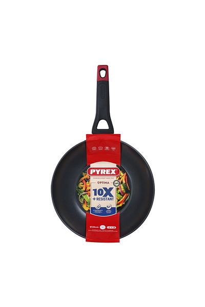 Pyrex Optima+ Aluminium Wok 28cm – PFAS-Free Non-Stick Wok – Suitable for All Stovetops