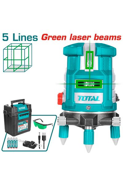 TOTAL Total Tll305205 30m Green 5-Line Electronic Laser Level