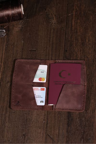 Derimoda Genuine Leather Passport Case Handmade Travel Wallet Leather Passport Cover