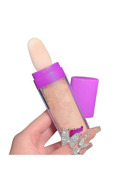 huitich Honey Peach Shimmer Loose Powder with Puff Applicator