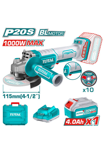 TOTAL آلة صنفرة زاوية لاسلكية TAGLI2111561