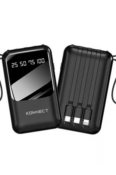 MACON Konnect KN10 22000mAh Power Bank – High-Capacity Portable Charger with Built-in Cables & Fast Charge