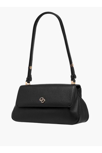 Celeste Textured Shoulder Bag with Strap Handle and Flap Closure