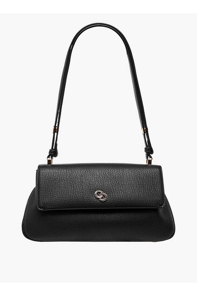 Celeste Textured Shoulder Bag with Strap Handle and Flap Closure