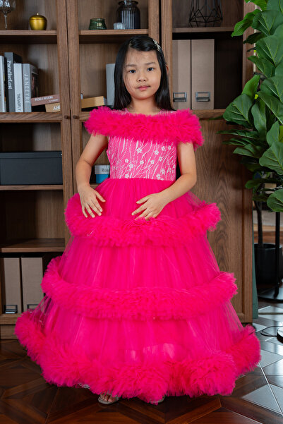 ddaniela فستان حفلات طويل باللون الوردي من مجموعة إليانا - دي دانييلا بريميوم