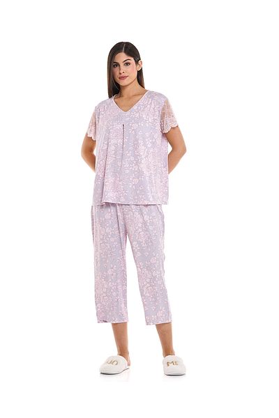 R&B CO-SHORT SLEEVE CAPRI SET-10-18