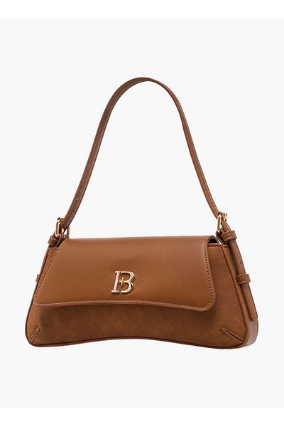Flora Bella by Shoexpress Metal Accent Shoulder Bag with Flap Button Closure