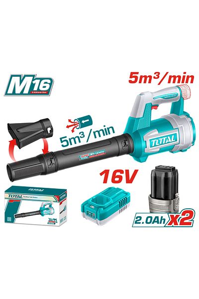 TOTAL 16V Battery Air Blower with 2 Batteries and Charger Total Tabli168082