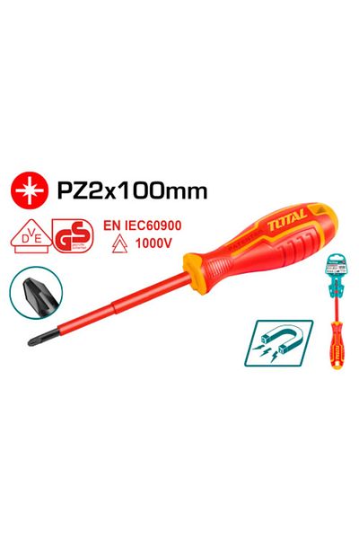 TOTAL Total Pz2x100mm Insulated Screwdriver Thtispz2100