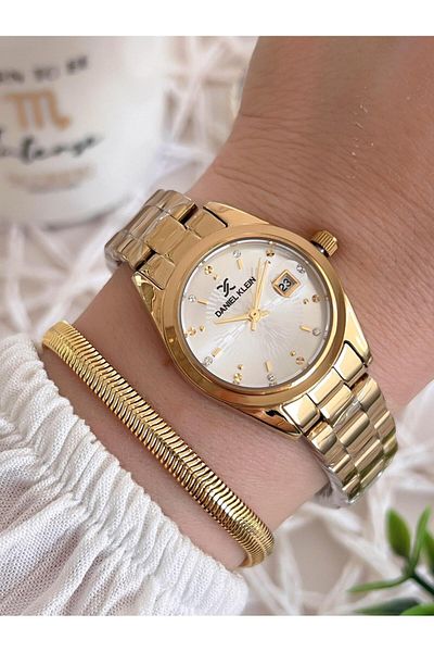 Daniel Klein Steel Cord 3 Atm Water Resistant Special Design Women Wrist Watch+Bracelet Vs.Blkt.0480