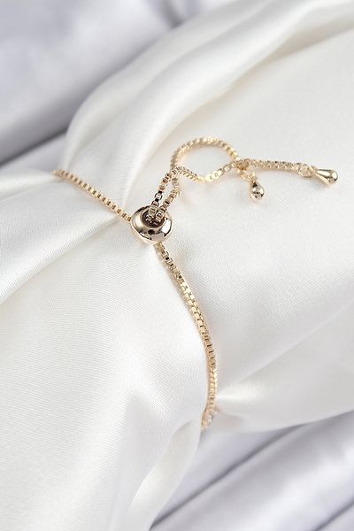 Clariss Brass Zircon Stone X Detailed Waterway Model Gold Color Elevator Women's Bracelet