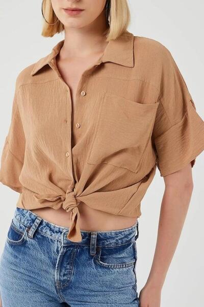 Mixray 3960 Women's Robe Pocket Shirt Mink