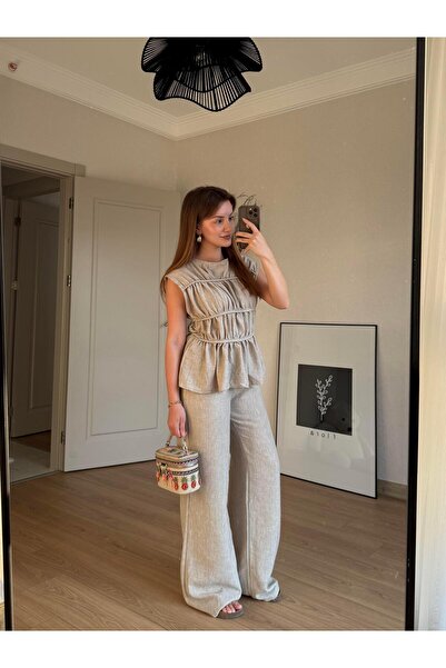 BAŞARAN Mink Linen Fabric Set