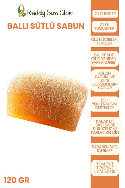 RUDDYSUN Pumpkin Fiber Pumpkin Honey Milk Soap Handmade Natural 120 Gr