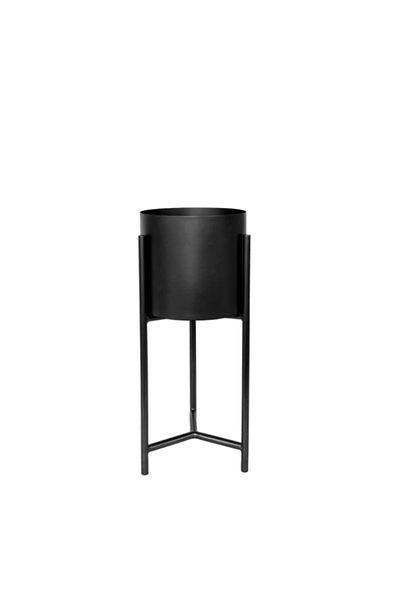 LUXXO Ghiveci decorativ metalic, masă/podea, auriu, negru S, 26x26x65cm