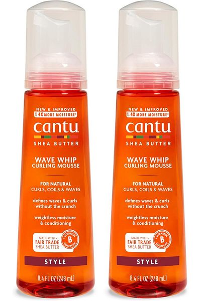 Cantu Wave Curling Mousse for Natural Hair with Pure Shea Butter, 8.4 fl oz (Pack of 2)