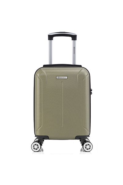 Quasar & Co. Cabin Trolley, 40x30x20cm, Hand Luggage, Trolley With Lock, Suitcase 4 Removable Wheels, ABS, Smart, Champagne