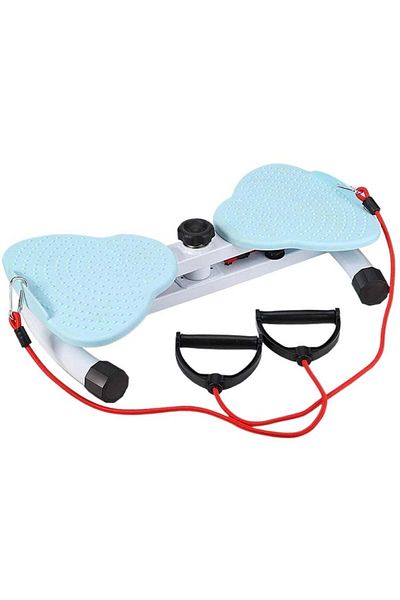 huitich Silent Rotating Waist Twister with Resistance Bands Blue Foot Pads