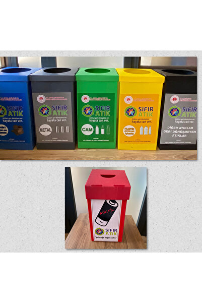 İzge SIFIR ATIK 5Lİ SET ve PİL ATIK KUTUSU