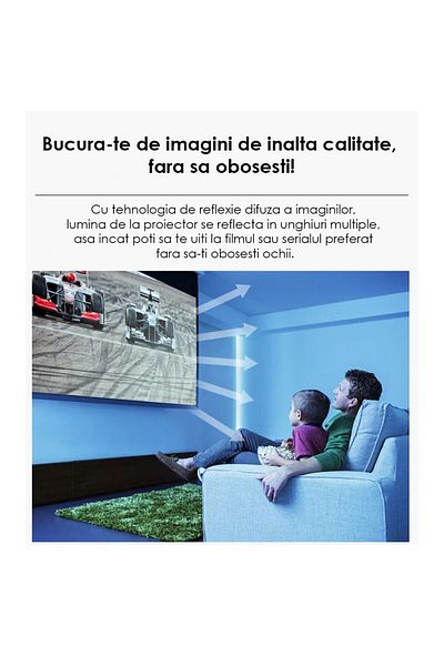 WowStep Video Projector, Android, 4000 Lumens, HD Resolution, LED, HDMI, VGA, AV, USB, Audio