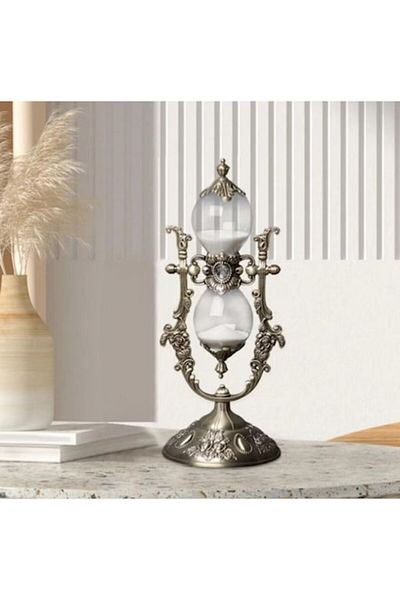 BLA BLA FOAM Decorative Hourglass in Baroque Style, Stainless Steel Frame, Vintage Design