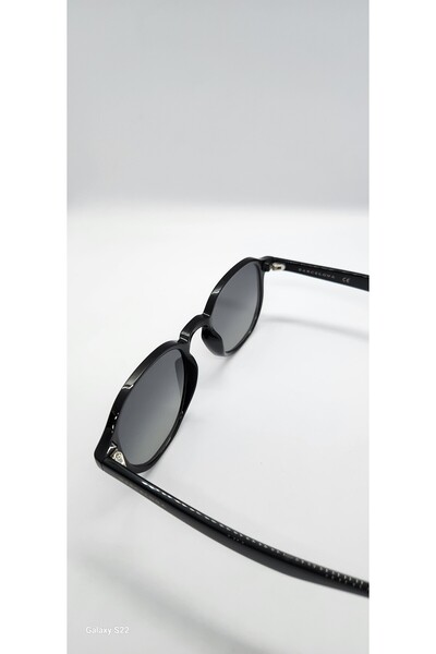 Barcelona Geometric Model Black Unisex Sunglasses