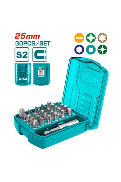 TOTAL Total Tacsd10306 25mm Drill Bit Set with Screwdriver Bits 30pcs/set