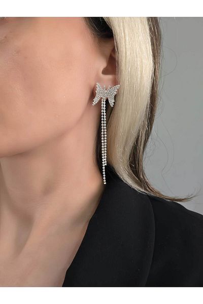 Eva Takı Store Butterfly Model Long Dangle Earrings