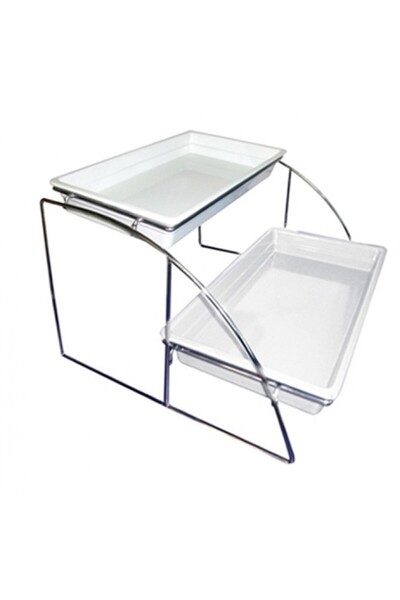 Raki Suport expunere cu 2 niveluri ILSA, inox, 56,5x52,5xh32,5cm, GN 1/1